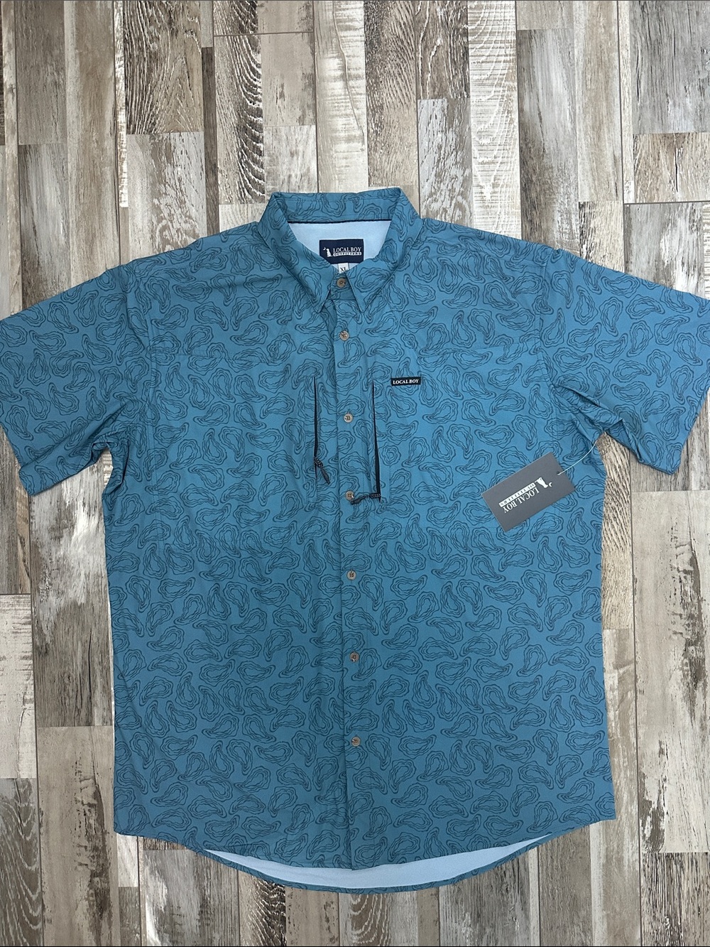 Local Boy Outfitters Men’s Backcountry Short-Sleeve-Blue Oyster Shirt NWT!